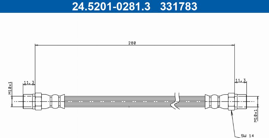 ATE 24.5201-0281.3 - Furtun frana aaoparts.ro