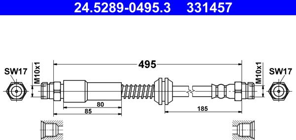 ATE 24.5289-0495.3 - Furtun frana aaoparts.ro