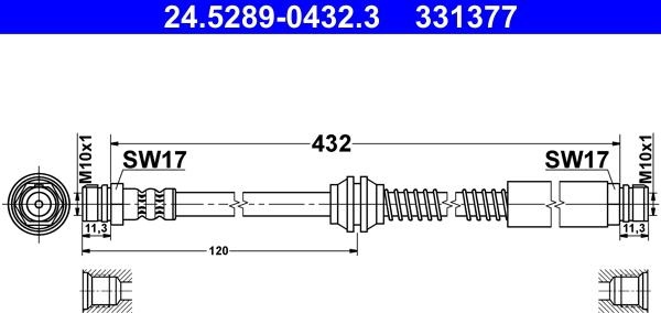 ATE 24.5289-0432.3 - Furtun frana aaoparts.ro