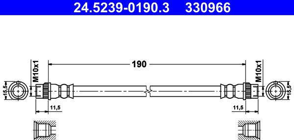 ATE 24.5239-0190.3 - Furtun frana aaoparts.ro
