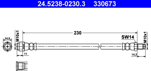 ATE 24.5238-0230.3 - Furtun frana aaoparts.ro