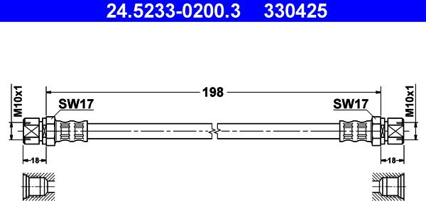ATE 24.5233-0200.3 - Furtun frana aaoparts.ro