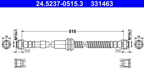 ATE 24.5237-0515.3 - Furtun frana aaoparts.ro