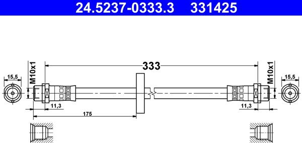 ATE 24.5237-0333.3 - Furtun frana aaoparts.ro