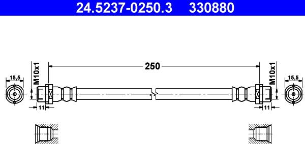 ATE 24.5237-0250.3 - Furtun frana aaoparts.ro