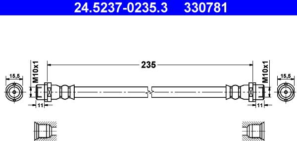 ATE 24.5237-0235.3 - Furtun frana aaoparts.ro