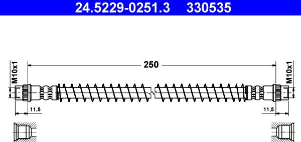 ATE 24.5229-0251.3 - Furtun frana aaoparts.ro