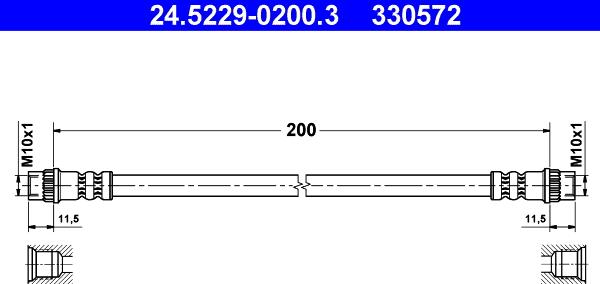 ATE 24.5229-0200.3 - Furtun frana aaoparts.ro