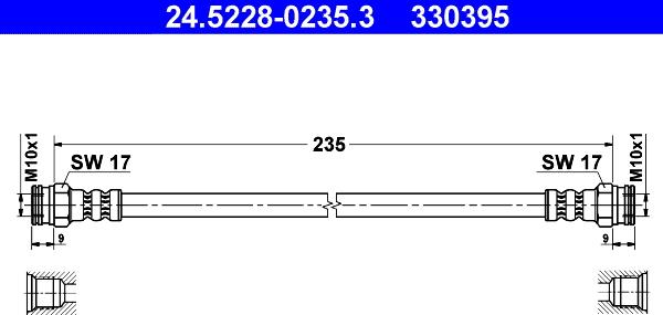 ATE 24.5228-0235.3 - Furtun frana aaoparts.ro