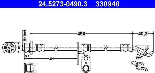 ATE 24.5273-0490.3 - Furtun frana aaoparts.ro