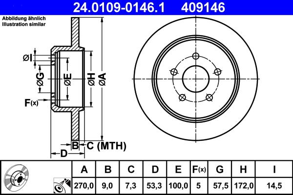 ATE 24.0109-0146.1 - Disc frana aaoparts.ro