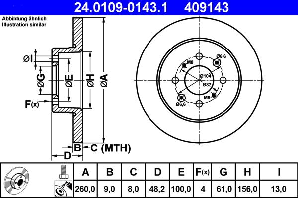 ATE 24.0109-0143.1 - Disc frana aaoparts.ro