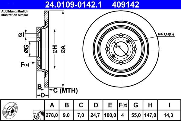 ATE 24.0109-0142.1 - Disc frana aaoparts.ro