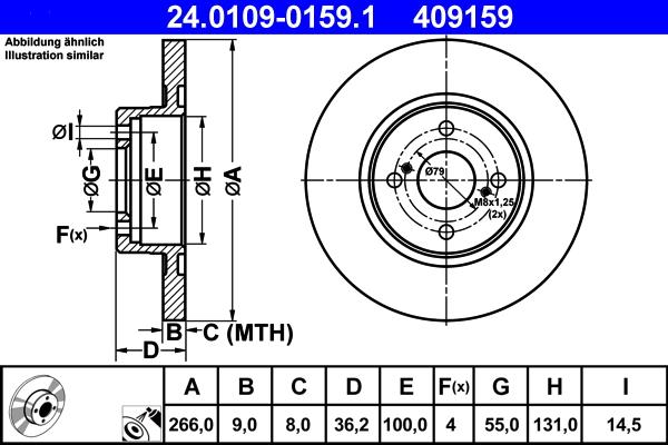 ATE 24.0109-0159.1 - Disc frana aaoparts.ro