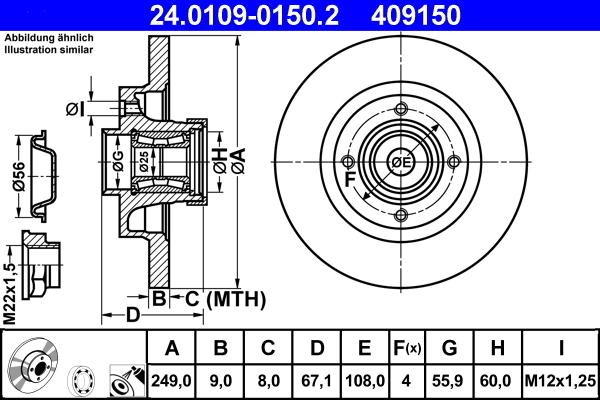 ATE 24.0109-0150.2 - Disc frana aaoparts.ro