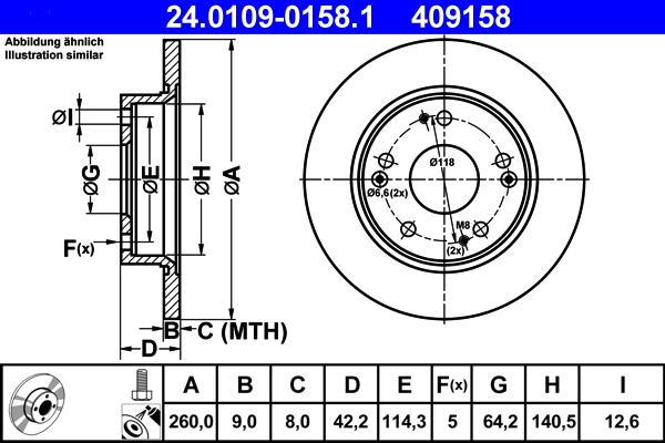 ATE 24.0109-0158.1 - Disc frana aaoparts.ro