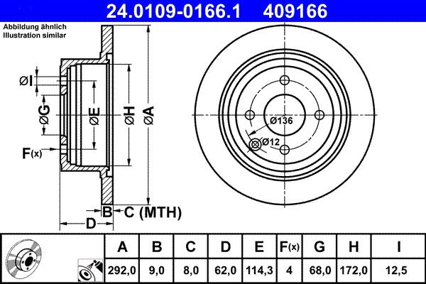 ATE 24.0109-0166.1 - Disc frana aaoparts.ro