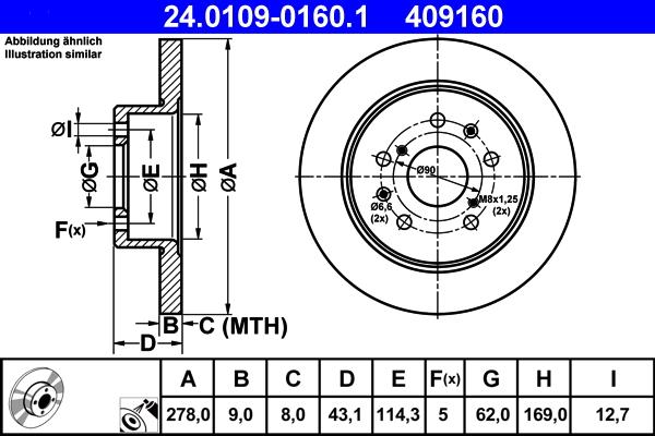 ATE 24.0109-0160.1 - Disc frana aaoparts.ro