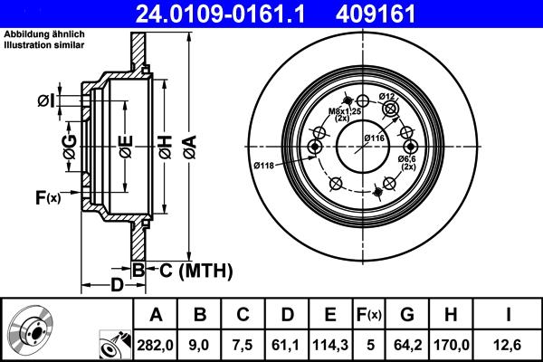 ATE 24.0109-0161.1 - Disc frana aaoparts.ro