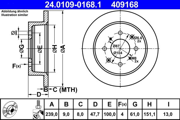 ATE 24.0109-0168.1 - Disc frana aaoparts.ro