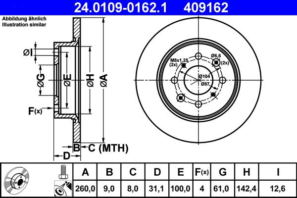 ATE 24.0109-0162.1 - Disc frana aaoparts.ro