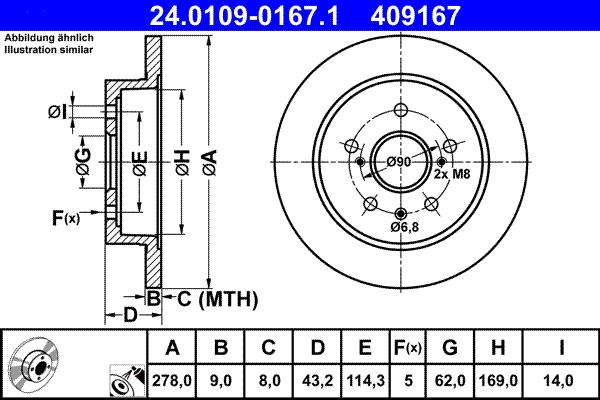 ATE 24.0109-0167.1 - Disc frana aaoparts.ro