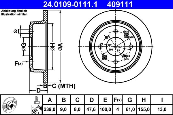 ATE 24.0109-0111.1 - Disc frana aaoparts.ro