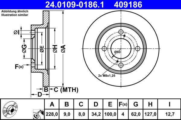 ATE 24.0109-0186.1 - Disc frana aaoparts.ro