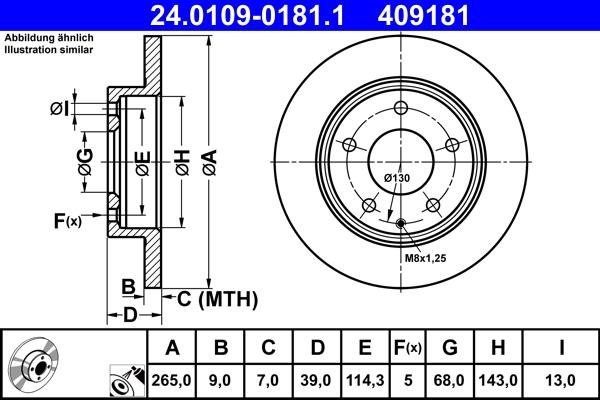 ATE 24.0109-0181.1 - Disc frana aaoparts.ro