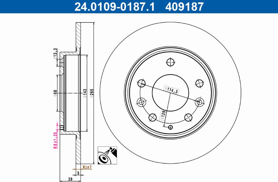 ATE 24.0109-0187.1 - Disc frana aaoparts.ro