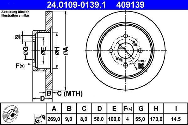 ATE 24.0109-0139.1 - Disc frana aaoparts.ro