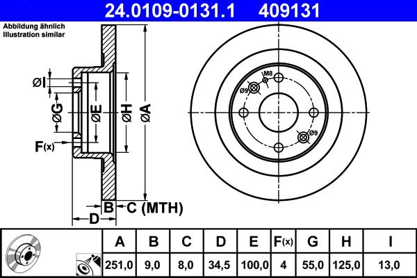 ATE 24.0109-0131.1 - Disc frana aaoparts.ro