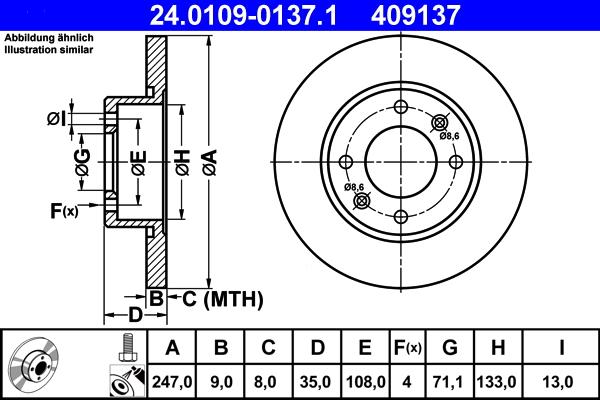 ATE 24.0109-0137.1 - Disc frana aaoparts.ro