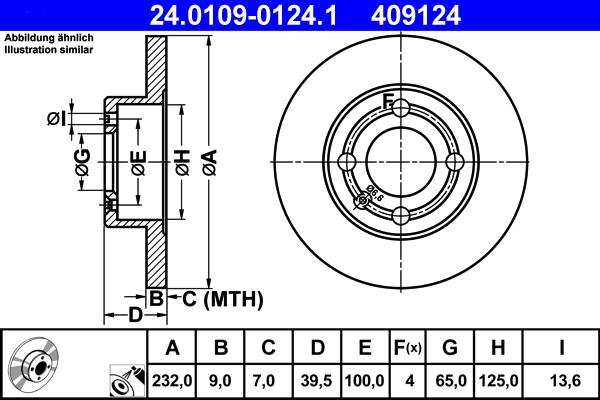 ATE 24.0109-0124.1 - Disc frana aaoparts.ro