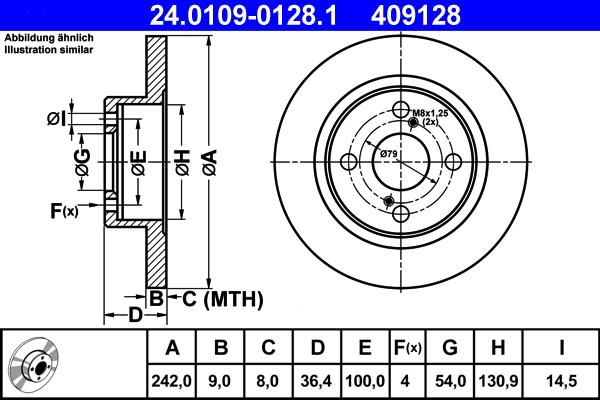 ATE 24.0109-0128.1 - Disc frana aaoparts.ro