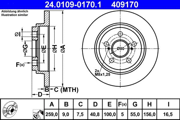 ATE 24.0109-0170.1 - Disc frana aaoparts.ro