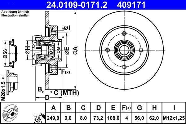 ATE 24.0109-0171.2 - Disc frana aaoparts.ro