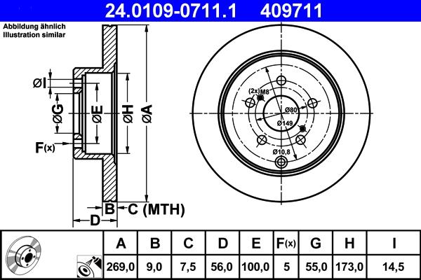 ATE 24.0109-0711.1 - Disc frana aaoparts.ro