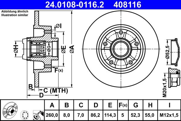 ATE 24.0108-0116.2 - Disc frana aaoparts.ro