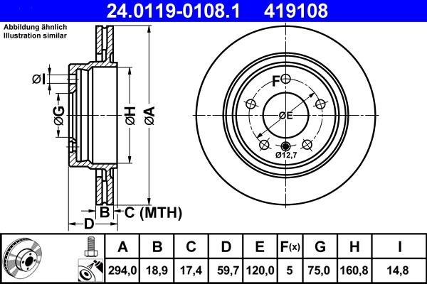 ATE 24.0119-0108.1 - Disc frana aaoparts.ro