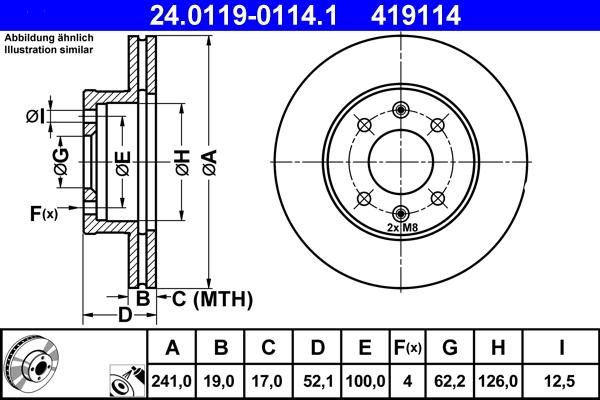 ATE 24.0119-0114.1 - Disc frana aaoparts.ro