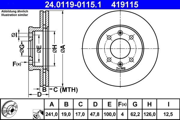 ATE 24.0119-0115.1 - Disc frana aaoparts.ro