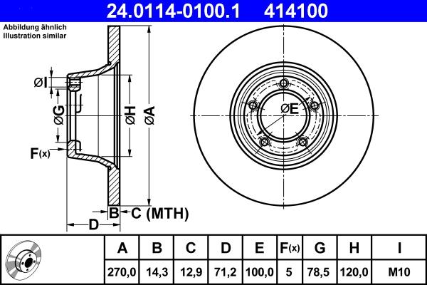 ATE 24.0114-0100.1 - Disc frana aaoparts.ro