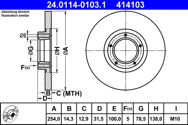 ATE 24.0114-0103.1 - Disc frana aaoparts.ro