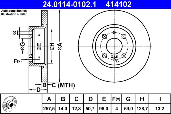 ATE 24.0114-0102.1 - Disc frana aaoparts.ro