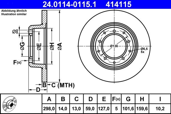 ATE 24.0114-0115.1 - Disc frana aaoparts.ro