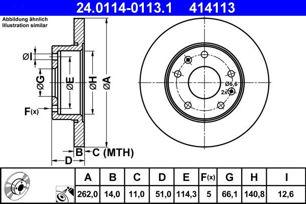 ATE 24.0114-0113.1 - Disc frana aaoparts.ro