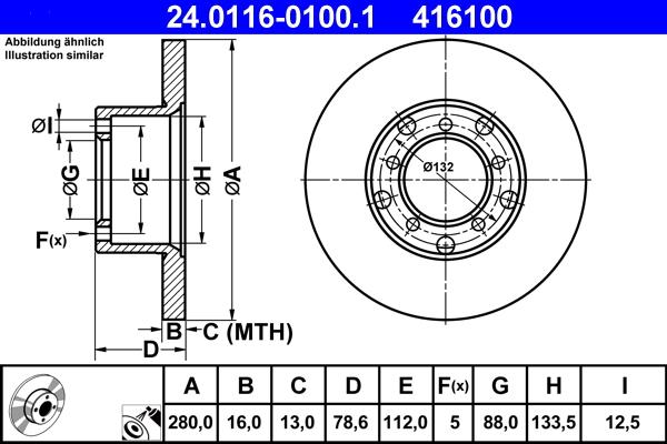 ATE 24.0116-0100.1 - Disc frana aaoparts.ro