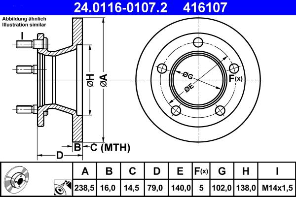 ATE 24.0116-0107.2 - Disc frana aaoparts.ro