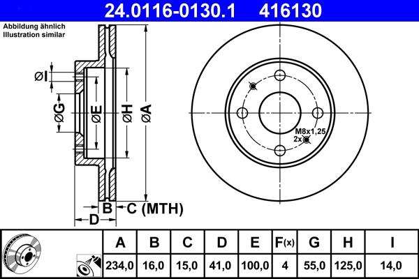 ATE 24.0116-0130.1 - Disc frana aaoparts.ro